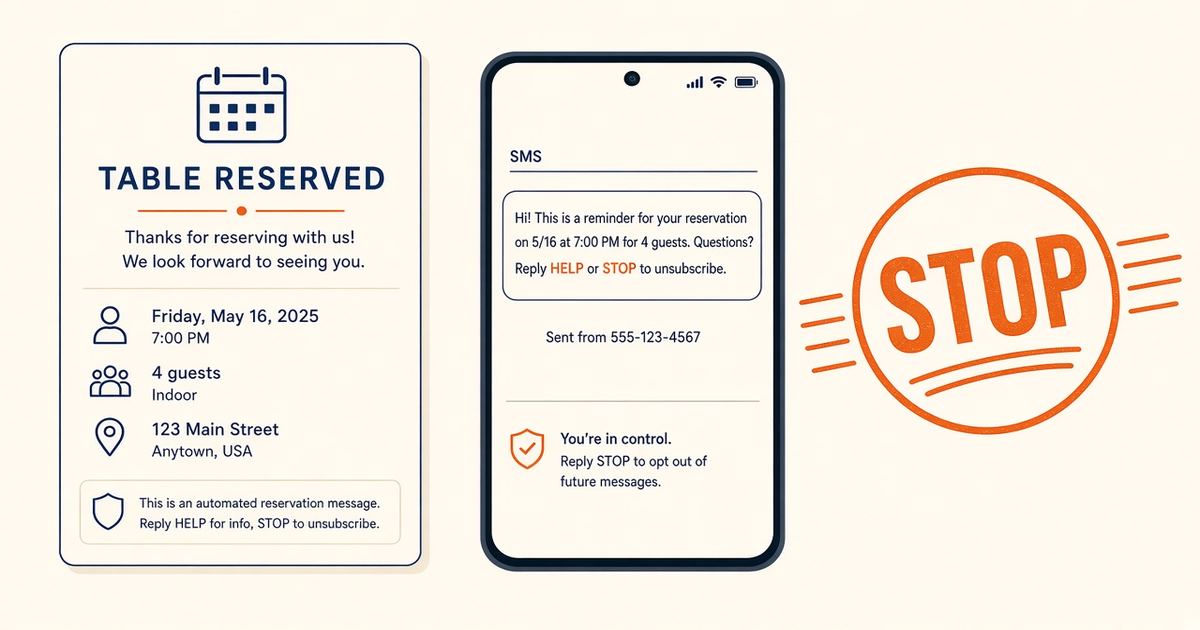 Featured illustration for Android SMS Gateway for restaurants: Compliance notes