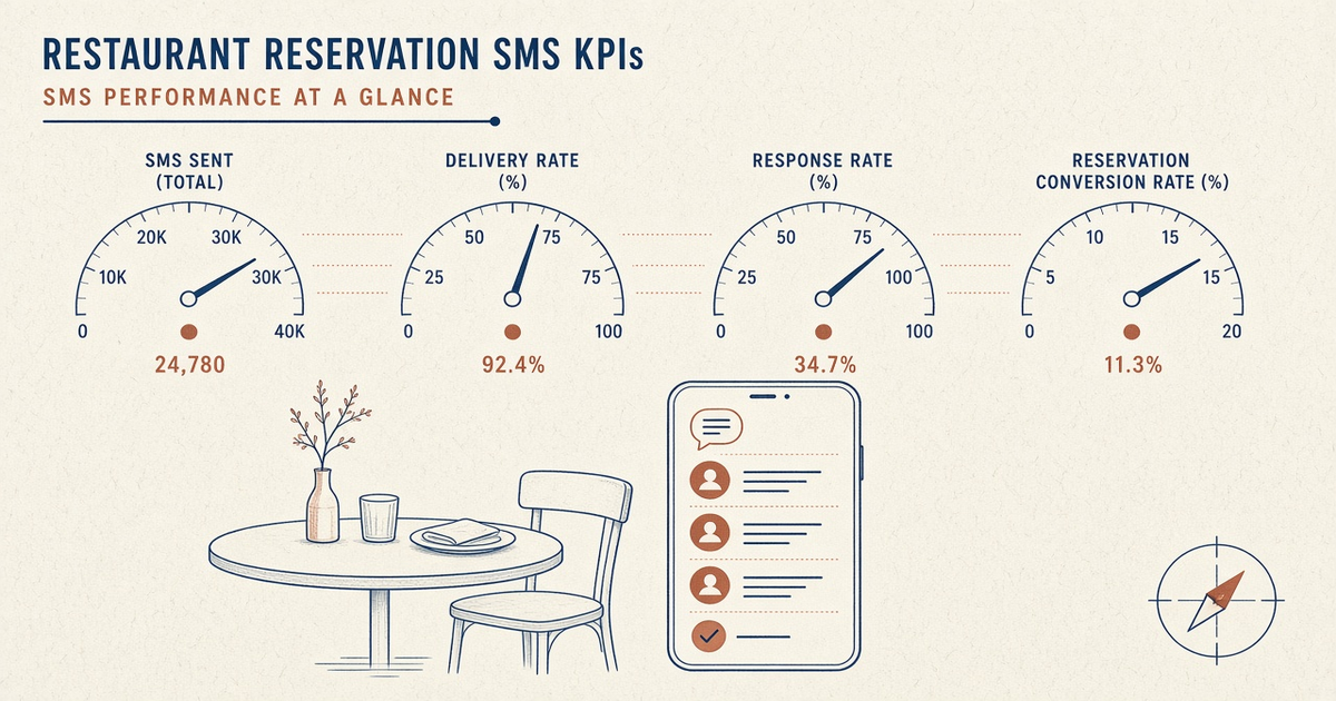 Featured illustration for Android SMS Gateway for restaurants: KPI measurement