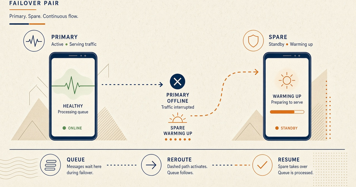 Featured illustration for Android SMS Gateway multi-device failover: Overview