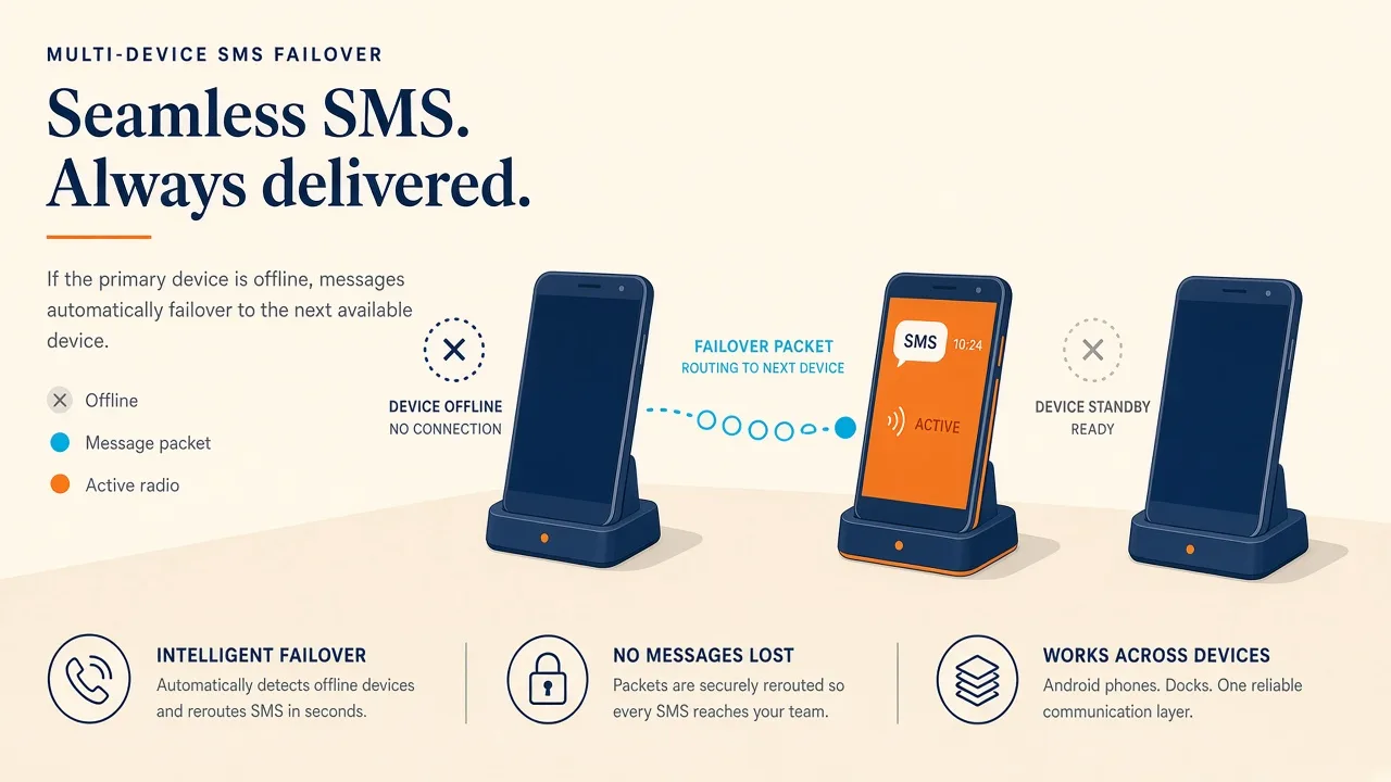 Featured illustration for Android SMS Gateway multi-device failover: Setup