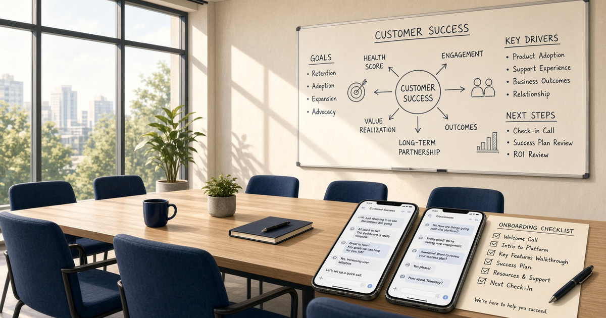 Featured illustration for Android SMS Gateway Scenario 1436: SaaS onboarding two-way inbox in practice