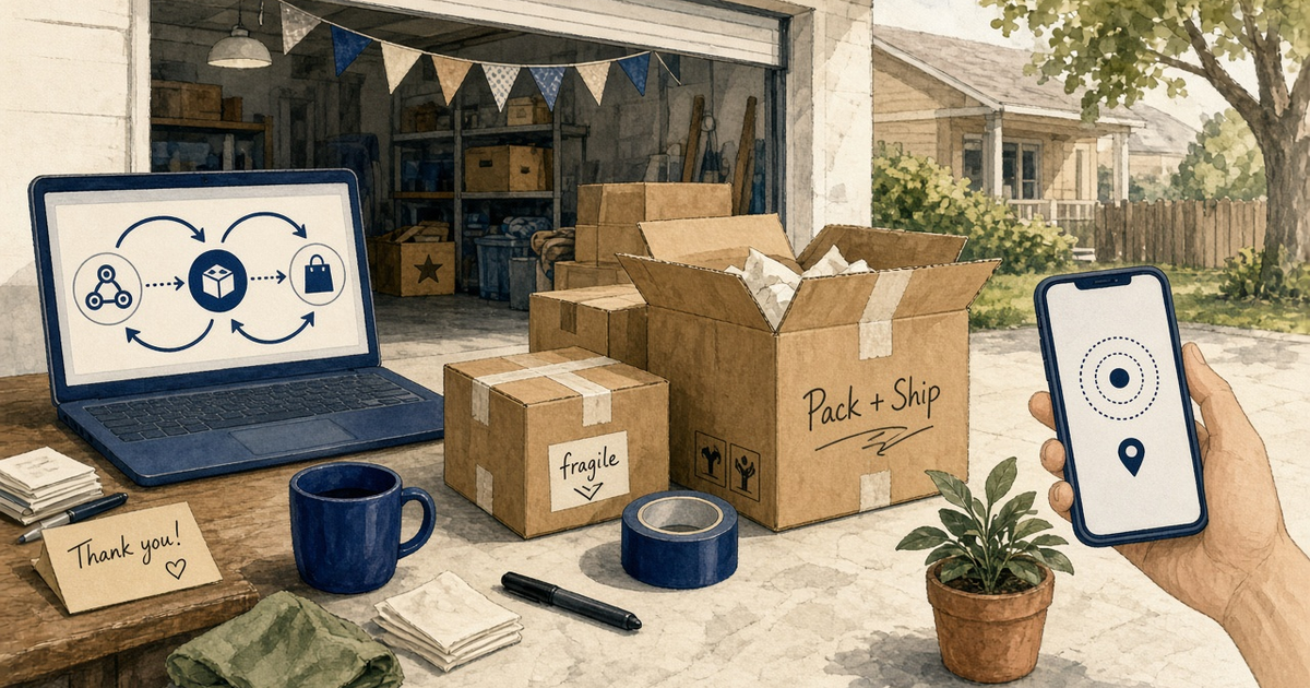 Featured illustration for Android SMS Gateway Scenario 1633: Ecommerce webhooks in practice