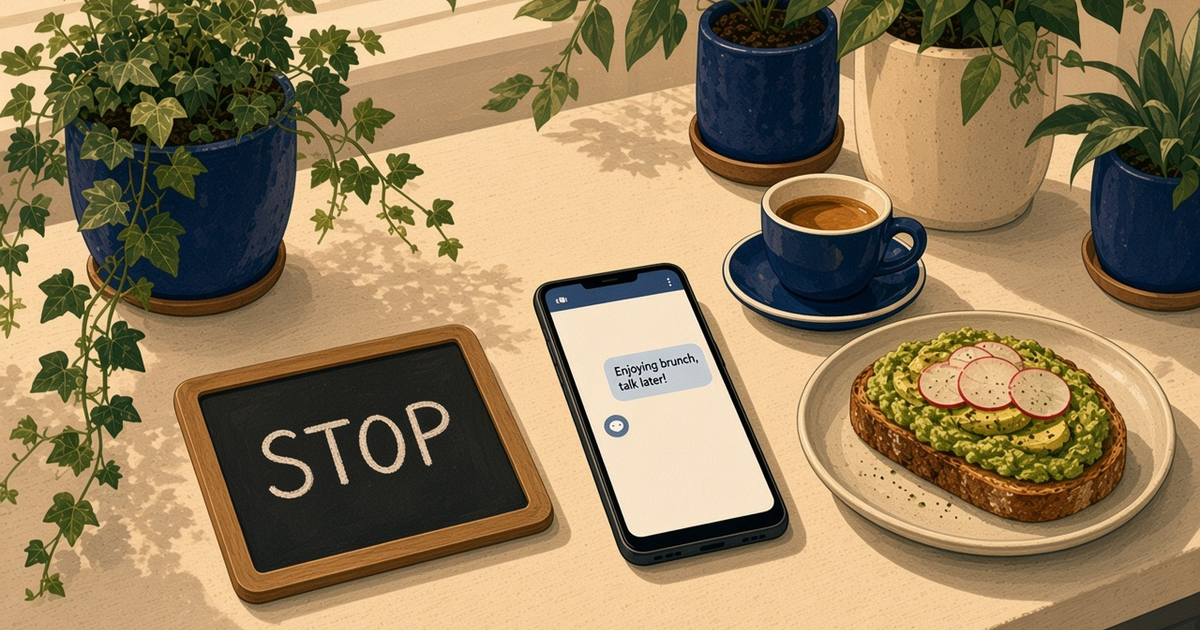 Featured illustration for Android SMS Gateway Scenario 955: Restaurants auto-reply and STOP in practice