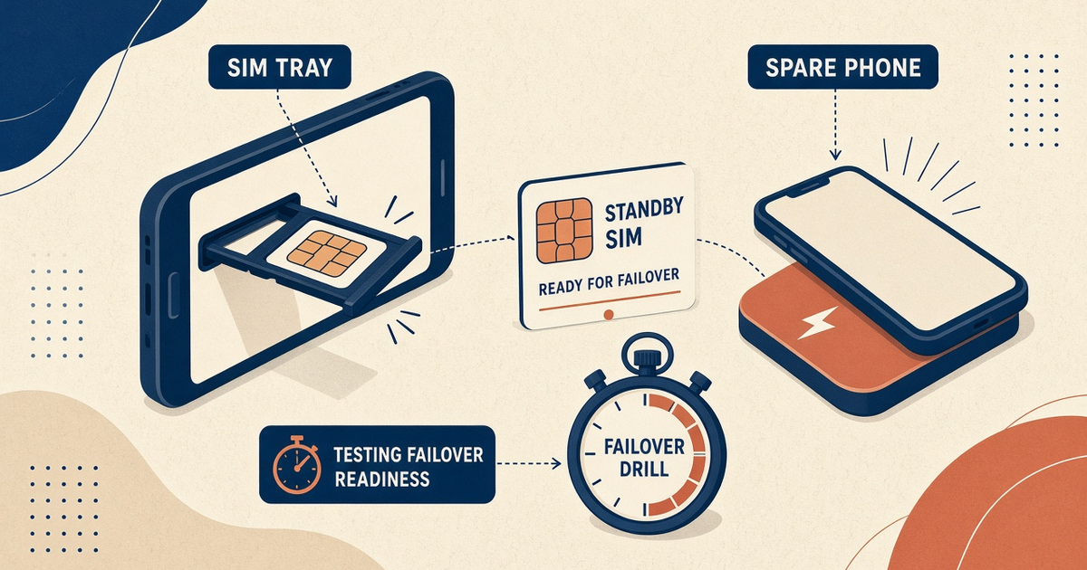 Featured illustration for How to Use an Android Phone as an SMS Gateway: SIM Swap Failover Drill