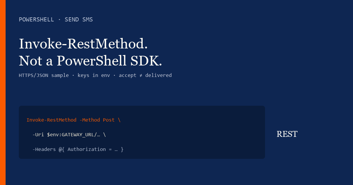 Featured illustration for PowerShell: Send SMS with an Android SMS Gateway API